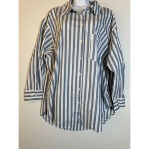 Ava & Viv Women's Long Sleeve Relaxed Fit Button-Down Shirt Sz X